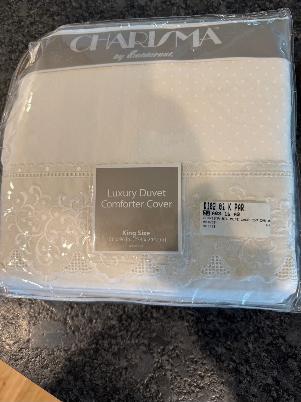 Fieldcrest Charisma Luxury Duvet Cover in White